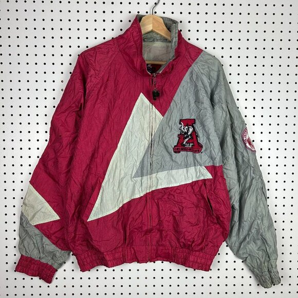 Alabama Crimson Tide Windbreaker Jacket Large 90s Pro Player Warm Up‎ Stitched - Picture 2 of 8
